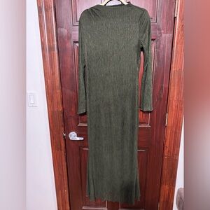 Elegant Olive Green Long Sleeve Dress